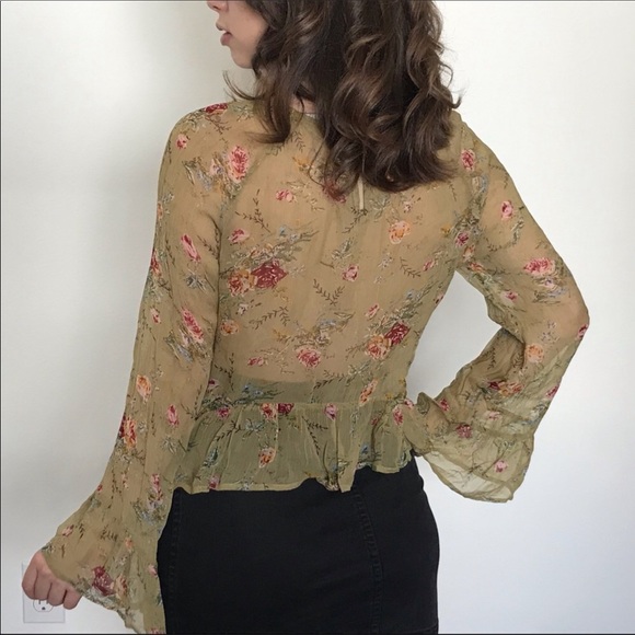 Zara Premium Denim Collection Floral Tip SZ XS - Picture 3 of 7